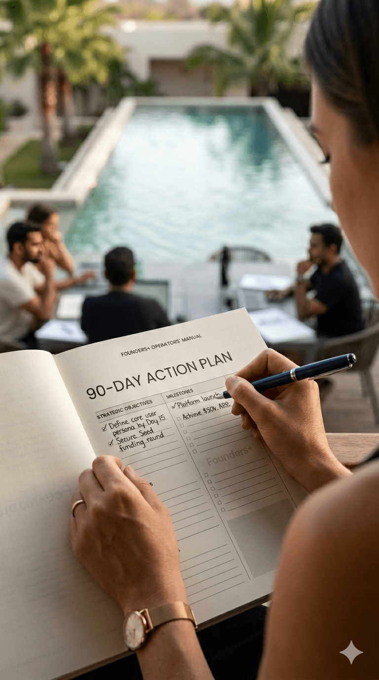 A morning working session at the retreat